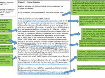 Exam Question Planning Sheet and Extract - Mr Hyde is Naturally Evil