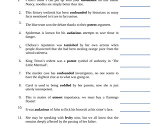 year 91011 vocabulary practice igcse teaching resources