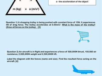 Newton’s 2nd Law Worksheet (Homework or classwork)