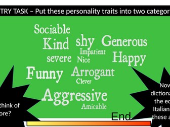 COME SEI DI CARATTERE?