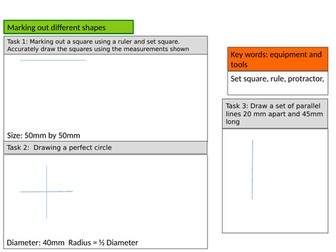 Basic marking out and measuring worksheet