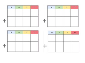 place value grid for addition