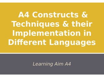 Btec National Level 3 IT Unit 4 Programming Learning Aim A4