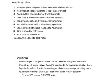 Metals and Reactivity