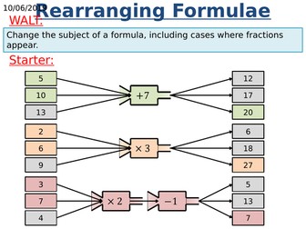 KS3/KS4 Found Maths: Rearranging Formula