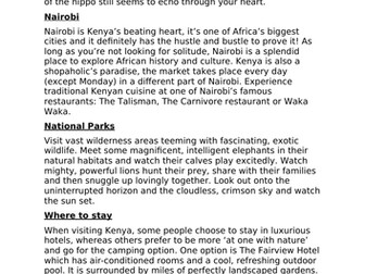 Visit Kenya advertisement