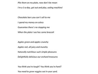 VEGETABLE RAP - 2 versions now - HARVEST etc