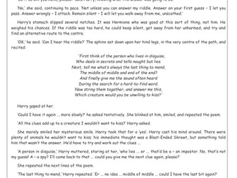 Harry Potter Goblet of Fire SATs Style Reading Paper