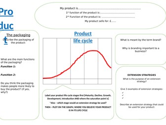 Marketing mix - Product worksheet
