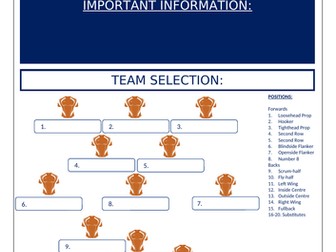 Rugby Team Selection Template - Orange