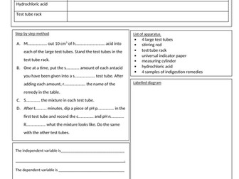 Neutralisation planning sheet