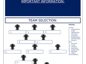 Rugby Team Selection - Black