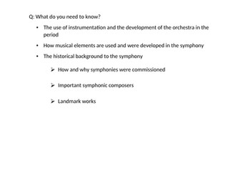 A-Level Music EDUQAS Intro to the development of the symphony