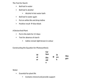 Cambridge Science Checkpoint 3 Notes