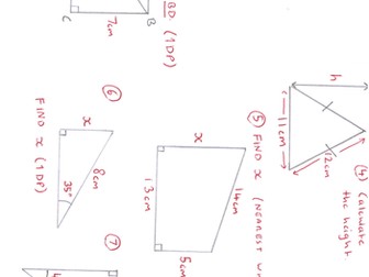 Pythagoras and trigonometry starter questions