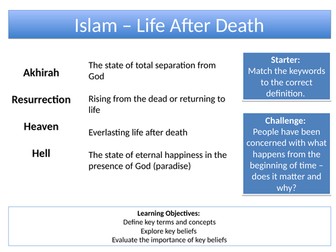 AQA Life After Death Revision Lesson (Islam)