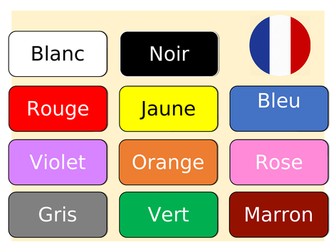 Colours  French - Les couleurs