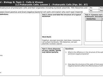 Edexcel Biology B A Level. Topic 2 - Cells & Viruses Flipped Learning Worksheets | Teaching ...