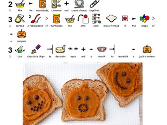 Halloween life skills Pumpkin Toast SEND symbolised