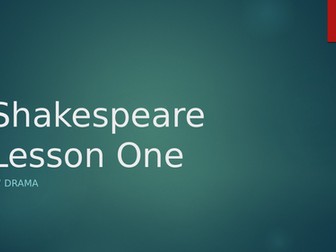 Drama - KS3 Introduction to Shakespeare - 5 Lesson SOW