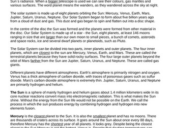 Junior Certificate Science Solar System
