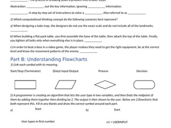 Computational Thinking - Enhanced Learning Worksheet + Answers