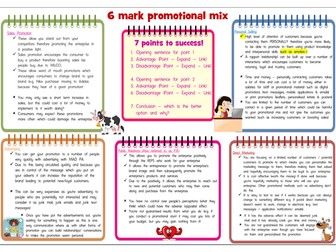 Promotional Mix Advantage and disadvantages (BTEC Enterprise)