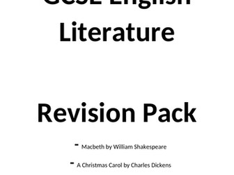 GCSE English Literature Revision Pack