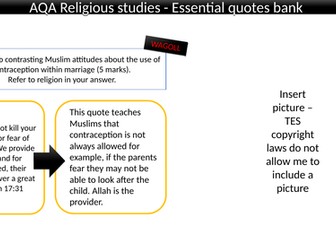 9-1 AQA RE Spec A - Religion & themes revision quotes booklet