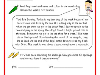 phonics homework year 1 tes