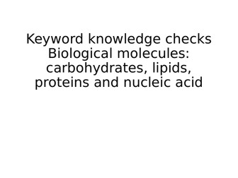 OCR Biological molecule keyword checks