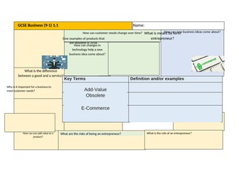 GCSE Business 9-1- A Collection of Knowledge Organisers