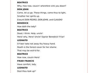 Much Ado About Nothing GCSE Exam Papers