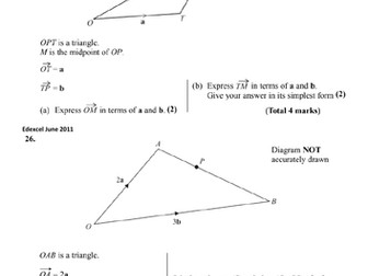 Vectors GCSE Exam Questions 2010-2016