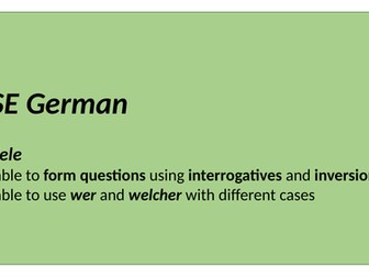 GCSE German - asking questions using question words and inversion