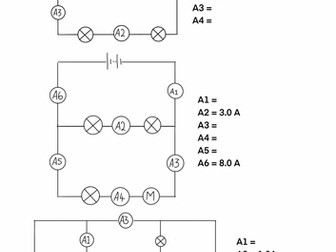 Current in series and parallel  starter worksheet