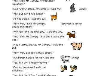 Mr Gumpy's Outing Comprehension