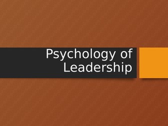 BTEC Unit 4 Psychology of Sports Leadership