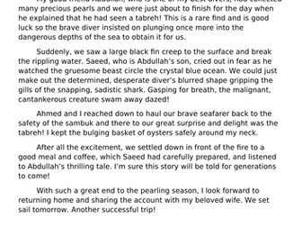 The Pearl Diver modelled write Diary entry