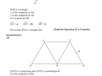 Vectors GCSE Exam Questions 2017-2020