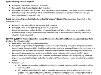 GCSE AQA Business exam essay technique