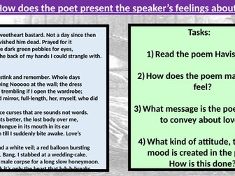 AQA Unseen Poetry Comparison- Havisham and Valentine