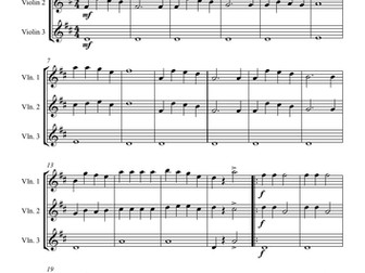 Jingle Bells, easy arrangement for 3 violins