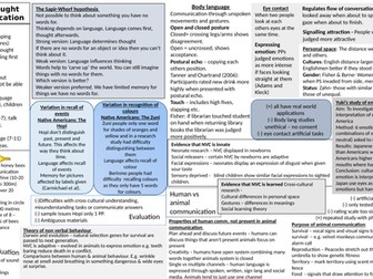 GCSE 9-1 AQA  psychology knowledge organiser - lang/thought/comm  & psych problems