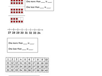Year 1-Finding one more and one less