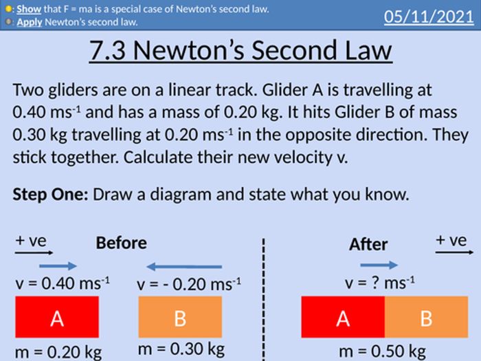 OCR AS Level Physics: Laws Of Motion | Teaching Resources