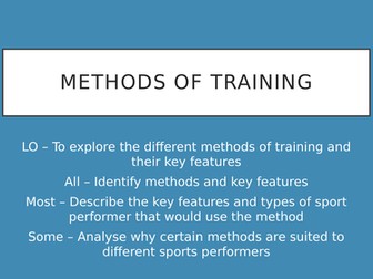 Methods of training and altitude training