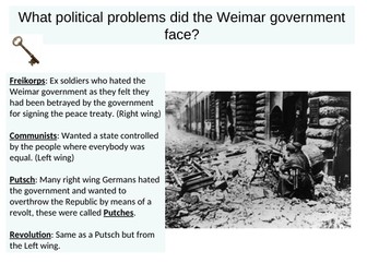 Weimar Germany Early problems 1919 - 1922