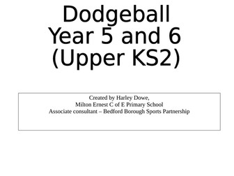 Dodgeball scheme of work for key stage 2 (year 5 and 6)