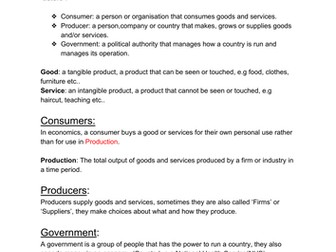 Main economic groups and FOP